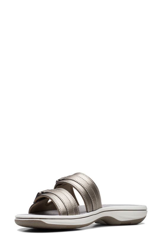 Shop Clarks ® Breeze Piper Slide Sandal In Pewter