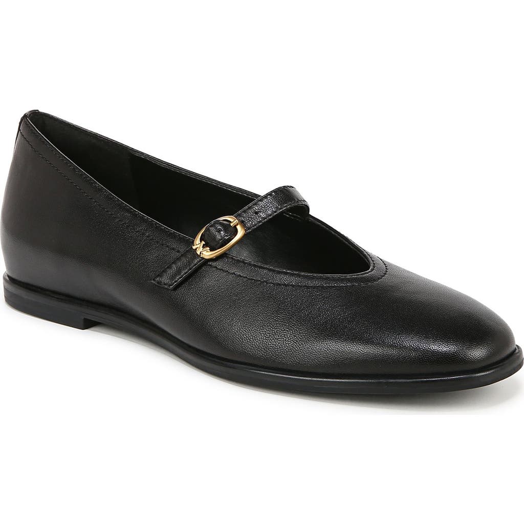 Naturalizer Elina Mary Jane Square Toe Flats In Black