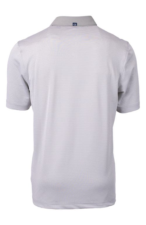 Shop Cutter & Buck Microstripe Performance Recycled Polyester Blend Golf Polo In Polished/white