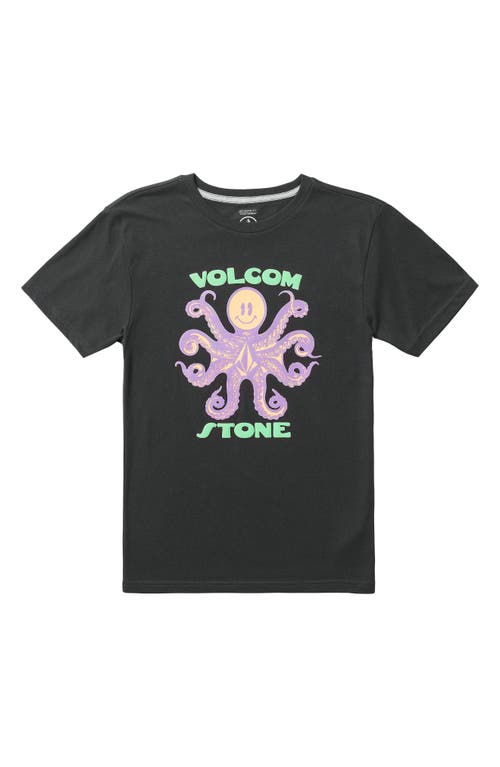 Volcom Kids' Octoparty Graphic T-Shirt Washed Black Heather at Nordstrom,