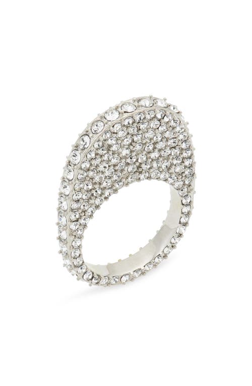 Coperni Swipe Crystal Pavé Ring in Silver