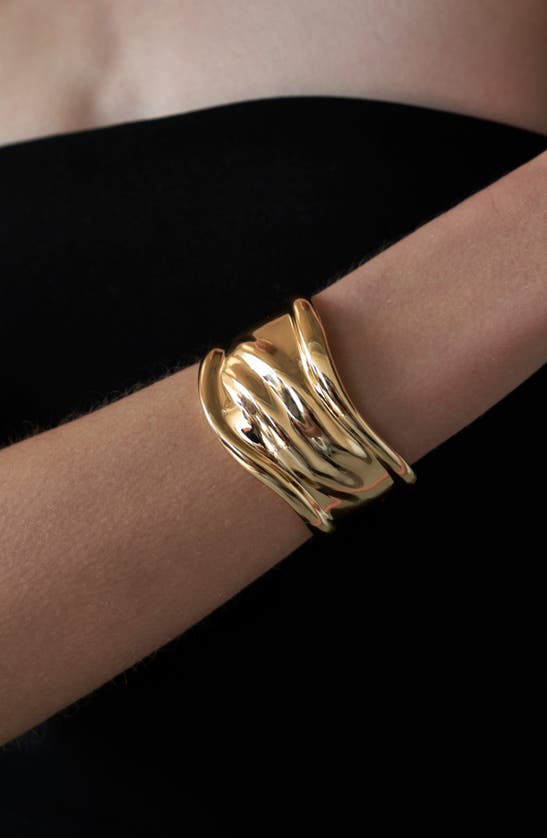 Shop Lili Claspe Adva Cuff Bracelet In Gold