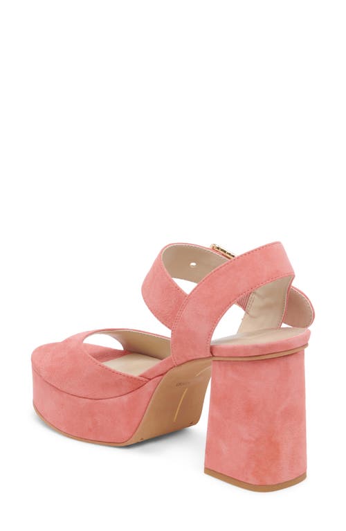 Shop Dolce Vita Bobby Platform Sandal In Coral Suede