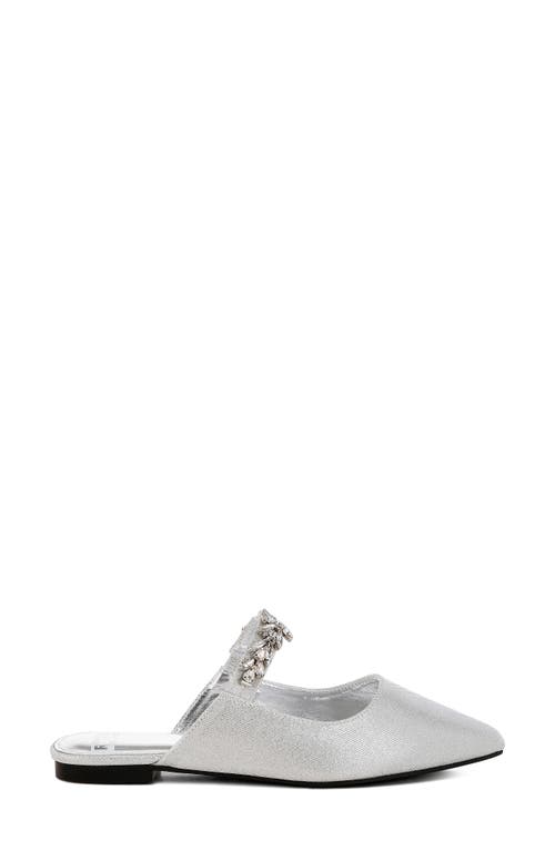 Rag & Co Magnum Crystal Strap Mule In Silver