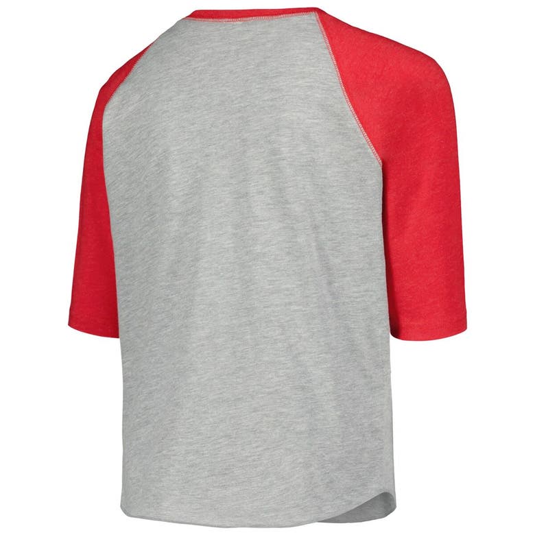 Shop Soft As A Grape Youth  Heather Gray St. Louis Cardinals Raglan 3/4 Sleeve T-shirt