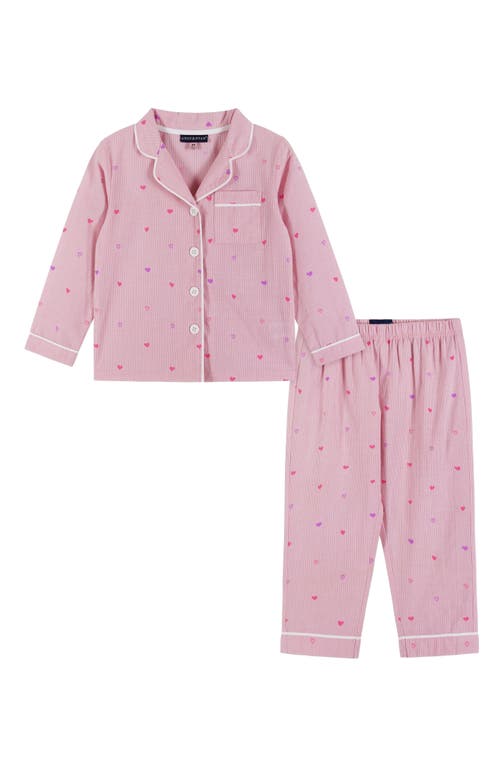 Andy & Evan Kids' Heart Print Two-Piece Pajamas Pink Hearts at Nordstrom,