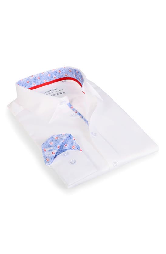 Levinas Contemporary Fit Modern Business Dress Shirt In White
