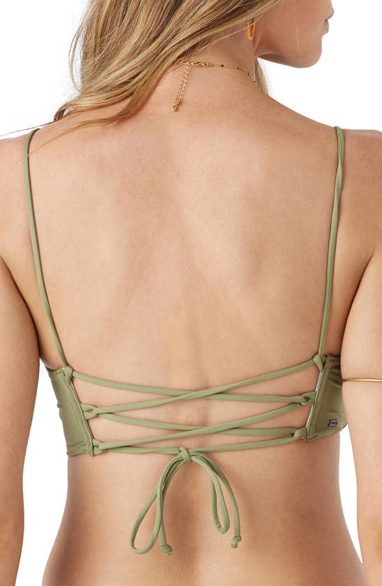 Shop O'neill Huntington Saltwater Solids Bikini Top In Oil Green
