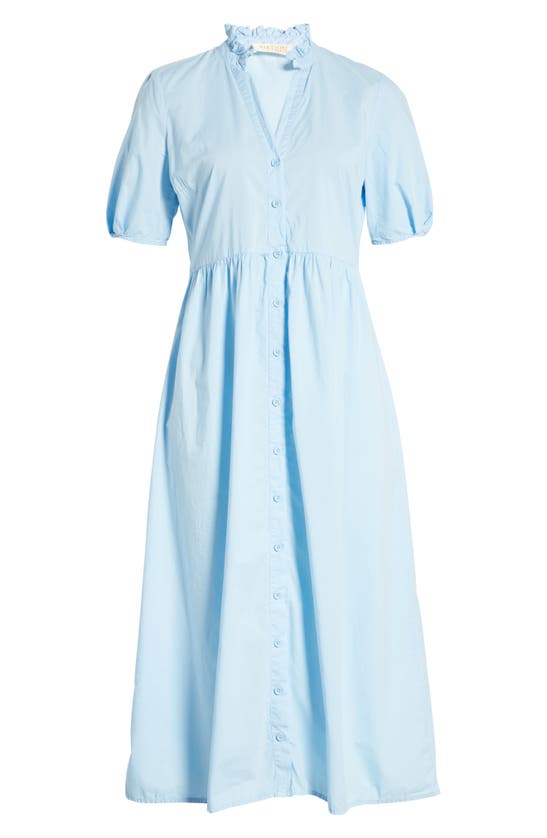 Shop Nation Ltd Liliya Ruffle Cotton Midi Dress In Shirting
