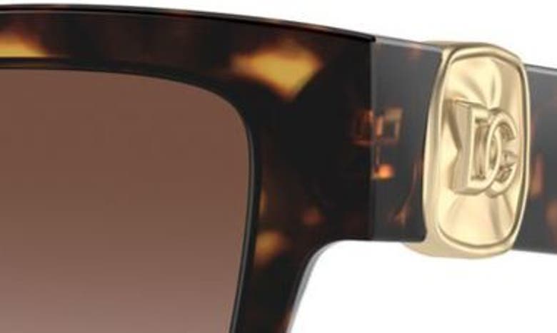 Dolce & Gabbana 54mm Gradient Square Sunglasses In Havana