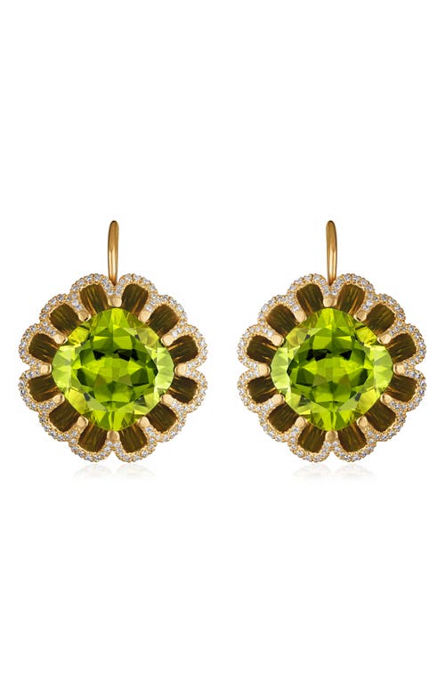 MINDI MOND MINDI MOND FLOATING PERIDOT & DIAMOND DROP EARRINGS
