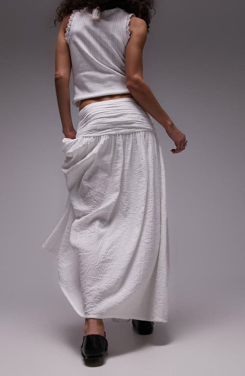 Shop Topshop Ruched Waist Maxi Skirt In White