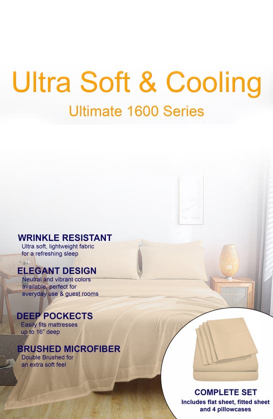 Luxury Home Brushed Microfiber Sheet Set In Cream