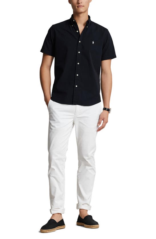 Shop Polo Ralph Lauren Short Sleeve Button-down Shirt In Polo Black