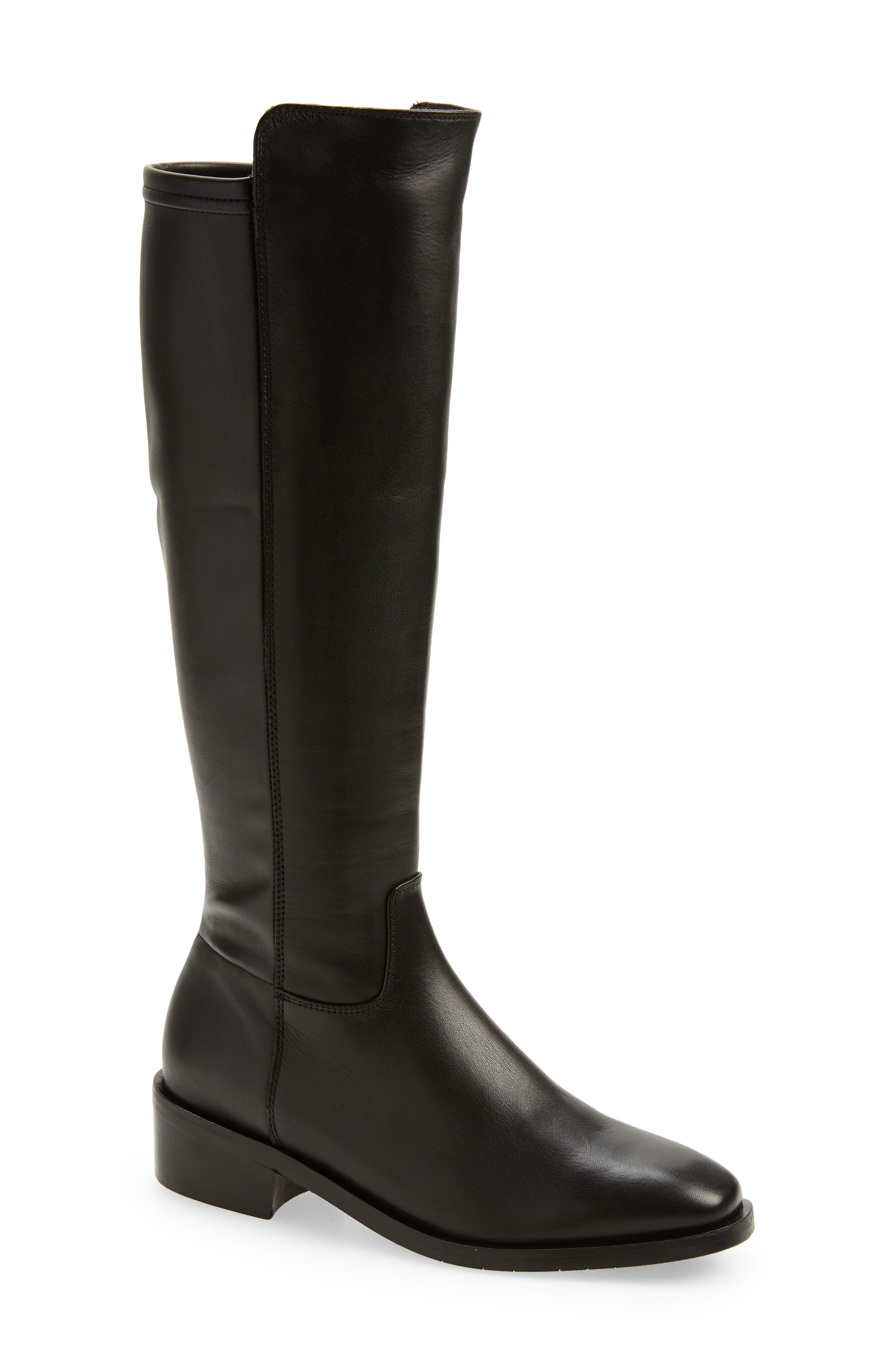 flat black riding boots