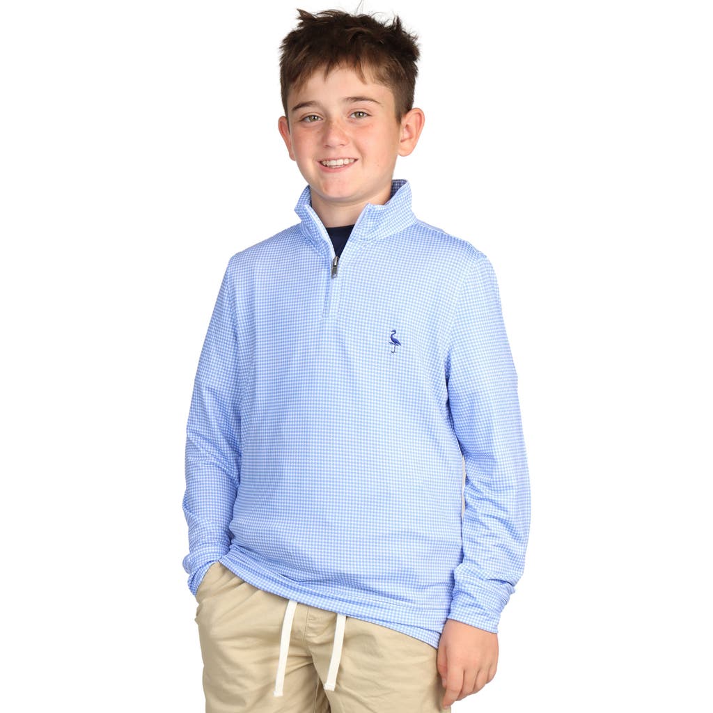 Tailorbyrd Kids' Houndstooth Quarter-zip Pullover In Blue