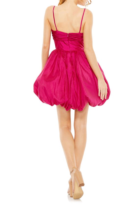 Shop Ieena For Mac Duggal Center Bow Bubble Hem Cocktail Dress In Fuchsia