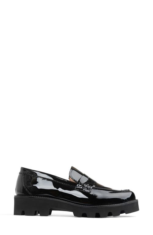 Shop Patricia Green Vince Lug Sole Penny Loafer In Black Patent