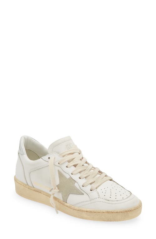 Shop Golden Goose Ball Star Sneaker In White/silver