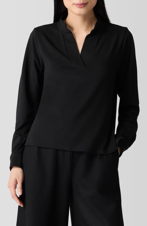 Shop Eileen Fisher Long Sleeve Knit Top In Black