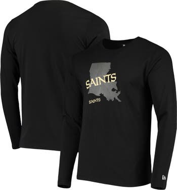 Youth Black New Orleans Saints Heritage Long Sleeve Hoodie T-Shirt