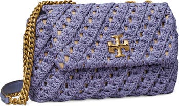Tory Burch Kira Straw Crochet Small Convertible Shoulder Bag