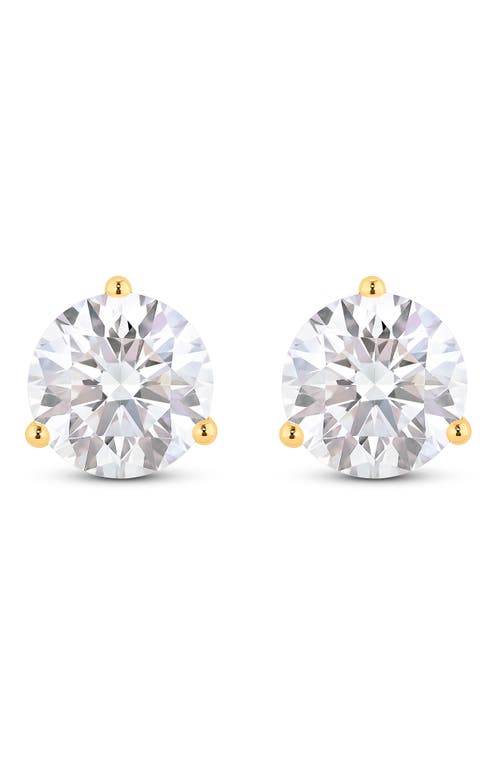 Round Lab Grown Diamond Stud Earrings in 4.0Ctw Gold