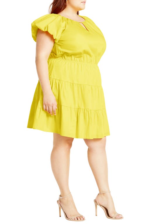 Shop City Chic Alina Fit & Flare Minidress In Yellow