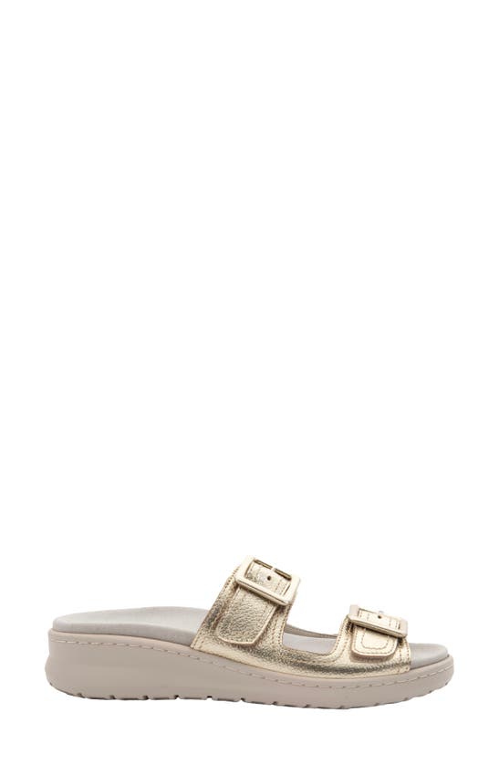 Shop David Tate Frenchy Double Band Slide Sandal In Platinum