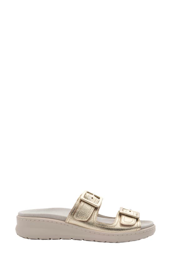 David Tate Frenchy Double Band Slide Sandal In Platinum