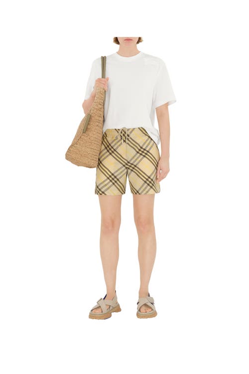 Burberry Drawstring Casual Shorts In Wheat