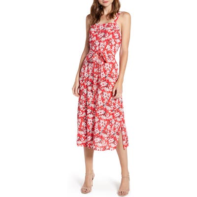 Chelsea28 Tie Front Print Sundress, Red