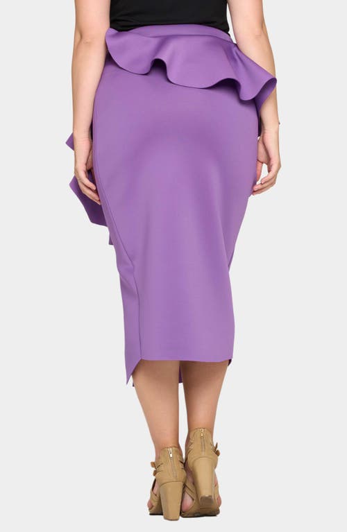 Shop L I V D Ruffle Peplum Midi Skirt In Orchid