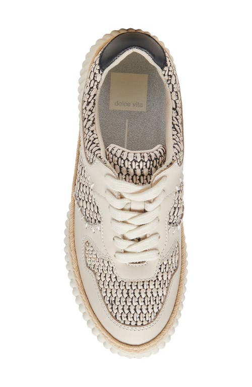 Dolce Vita Dandi Platform Sneaker In Black/natural Raffia