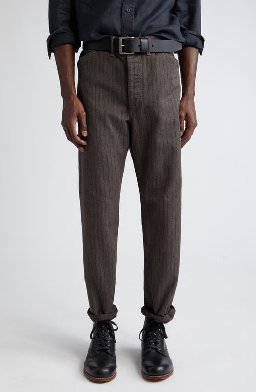 Double Rl Stripe Jaspé Twill Field Pants In Brown/black