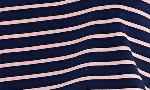 English Factory Stripe Extended Shoulder T-shirt In Navy/pink