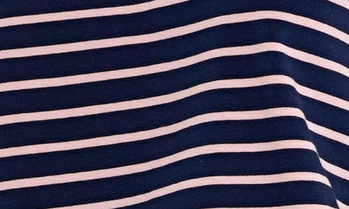 Shop English Factory Stripe Extended Shoulder T-shirt In Navy/pink