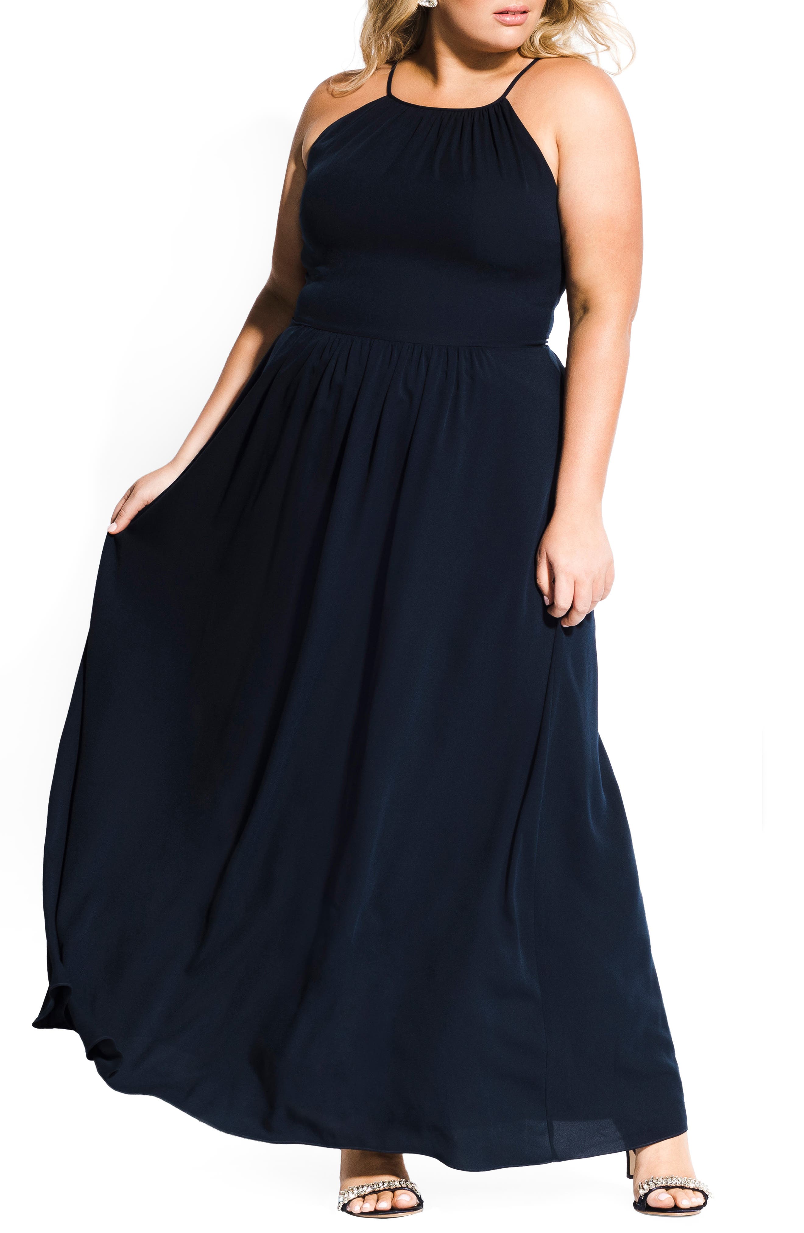 Plus Size City Chic Devotion Maxi Dress, Blue