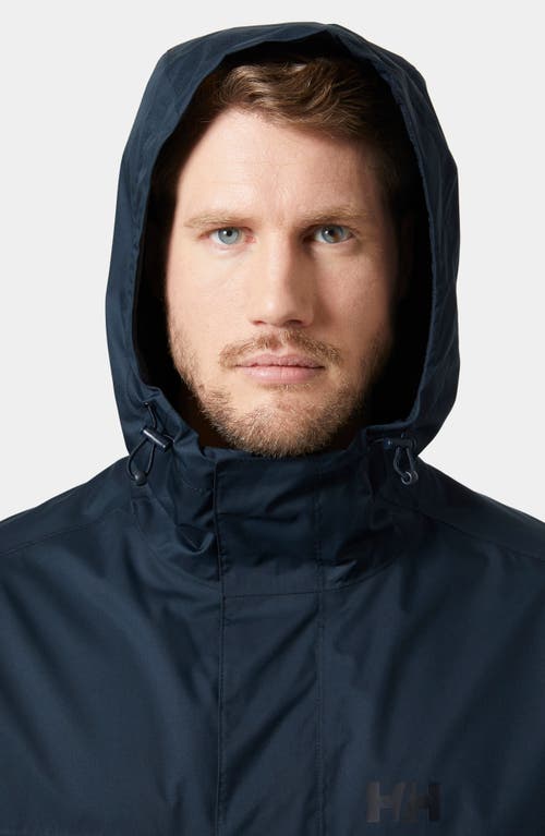 Shop Helly Hansen Vancouver Waterproof Hooded Rain Jacket In 597 Navy