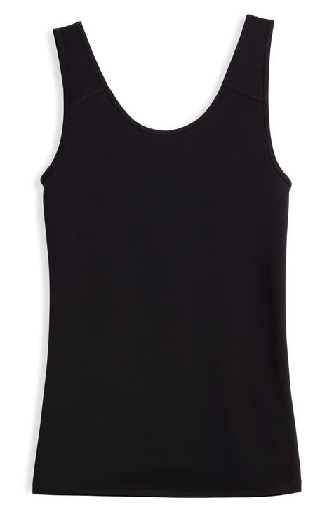 CoverGirl Shapewear 4-Way Reversible Tummy Control Tank Top Seamless  Slimming Shaping Tank (XLarge) Nude, Black 