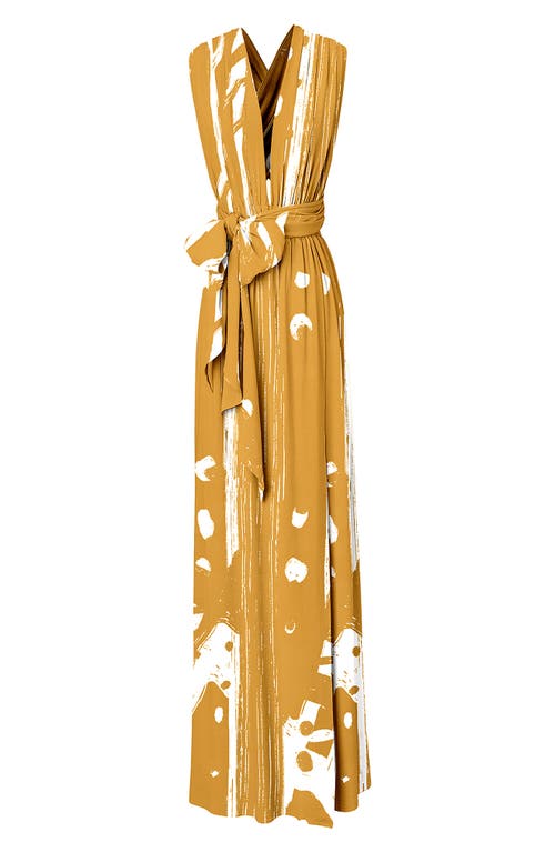 DIARRABLU Mailys Suto Print Convertible Dress in Gold