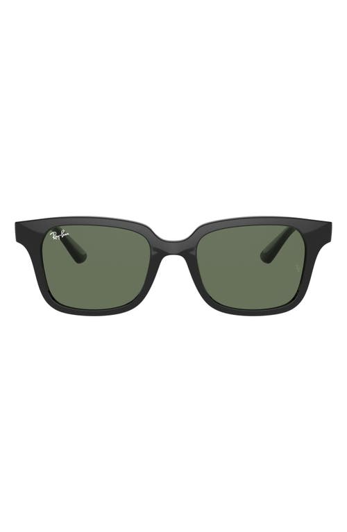 Shop Ray Ban Ray-ban Junior Wayfarer 48mm Sunglasses In Shiny Black/dark Green