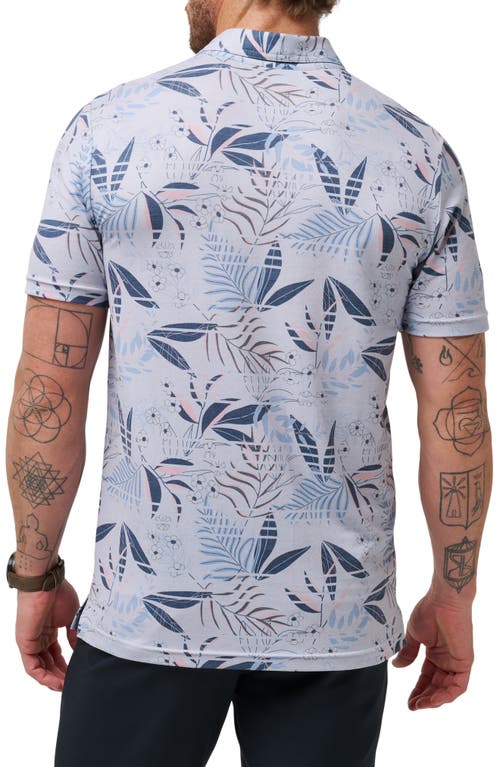 Travismathew Rip Current Floral Piqué Polo In Heather Light Grey