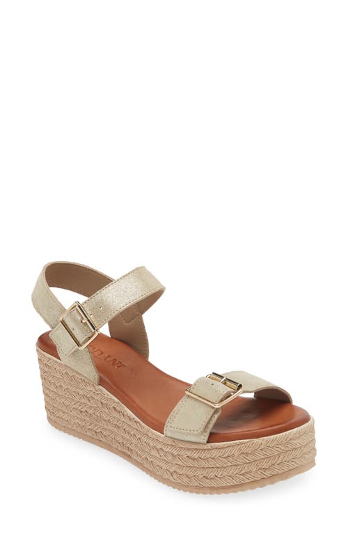 Betsy Espadrille Wedge Sandal in Dusty Gold