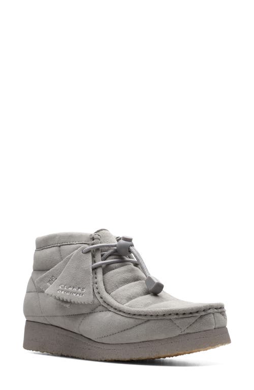Clarks(r) Quilted Wallabee Boot in Grey Suede