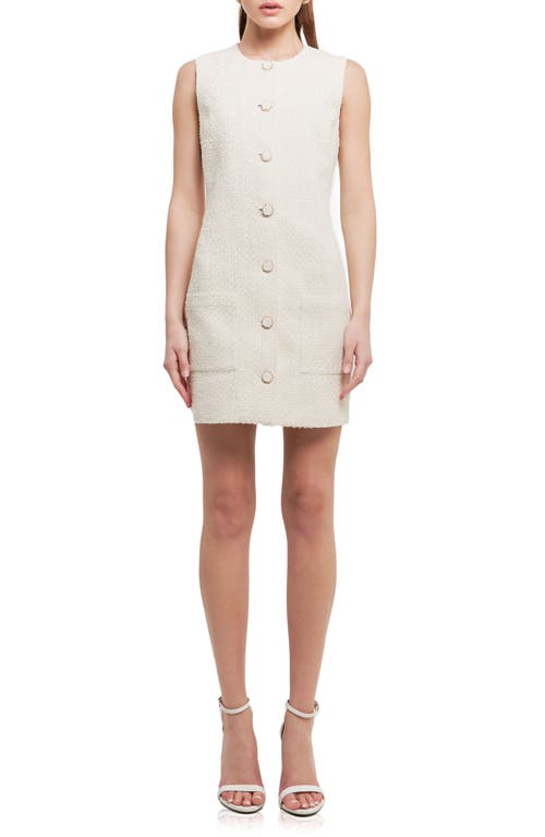 Endless Rose Sleeveless Tweed Minidress in Ivory at Nordstrom, Size Medium