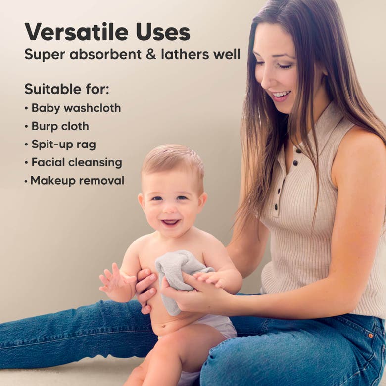 Shop Keababies Deluxe Baby Washcloths In Heather