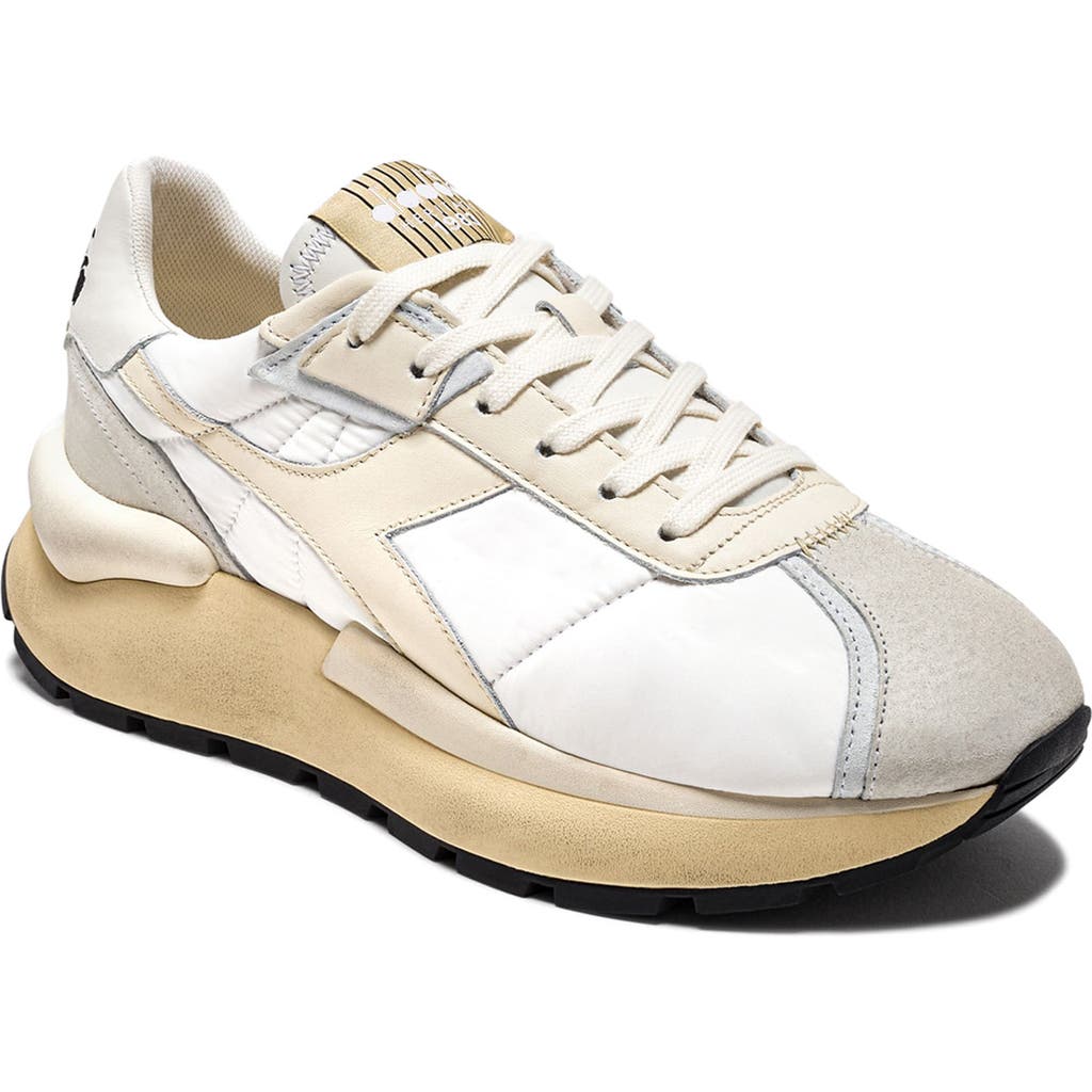 Diadora Multicolor Fabric And Leather Mercury Elite Sneakers In Pristine/white