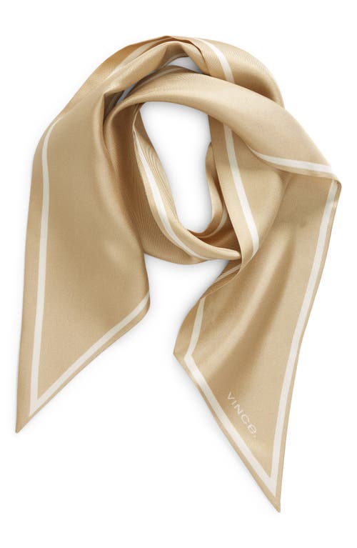 Shop Vince Stripe Silk Scarf In White/oak Bell