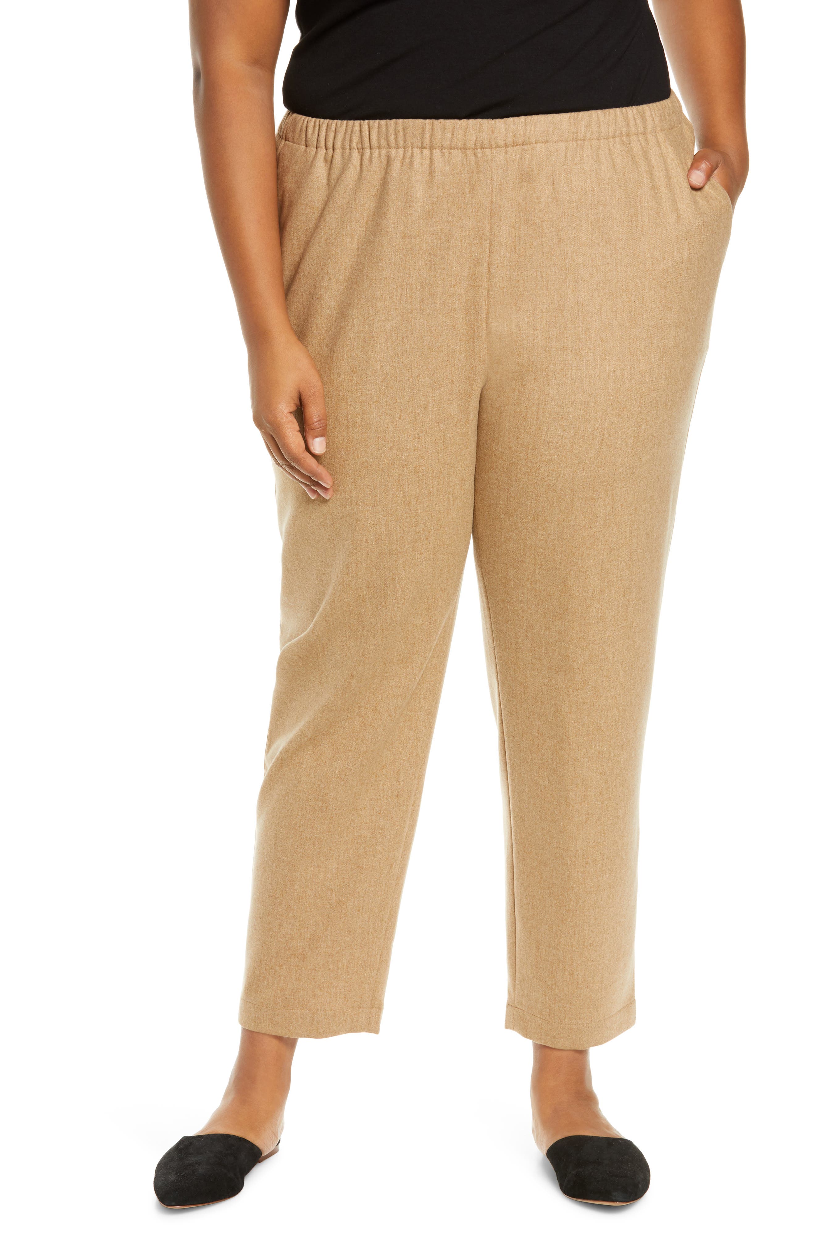 EILEEN FISHER TAPERED WOOL ANKLE PANTS,193481522342